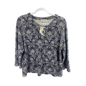 Orvis Lightweight 3/4 Sleeve Tie Neckline Sweater